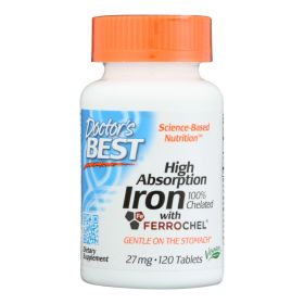 Doctor's Best - Iron Hi Absorb 100% Chltd - 1 Each-120 TAB