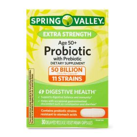Spring Valley Extra Strength Age 50+ Probiotic with Prebiotic;  30 Count